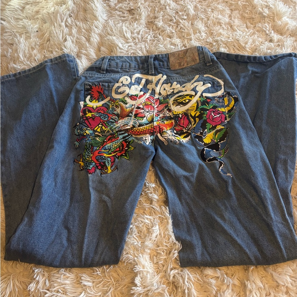 Ed Hardy Denim with Colorful Embroidery